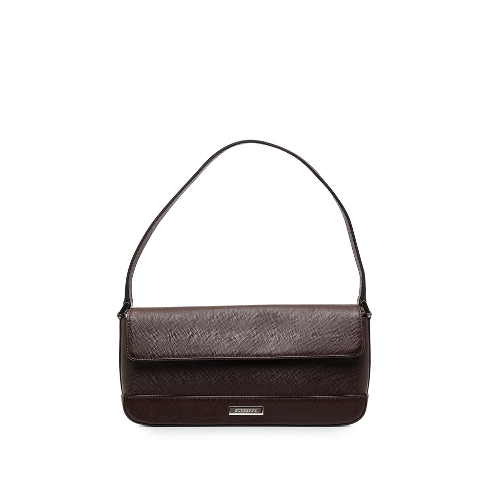 Pre-Loved Burberry Leather Flap Shoulder Bag